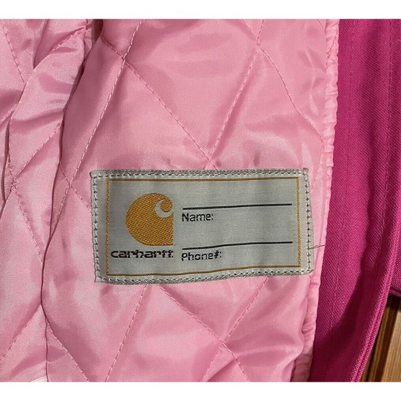 Carhartt Infant Sz 6 Hot Pink Bunting Snowsuit Insulated Quilt-Lined EXCELLENT - Picture 8 of 11